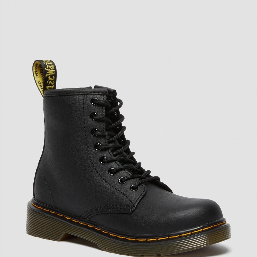 Size 1 Youth Kids Dr. Martens Kids Black Leather Boots